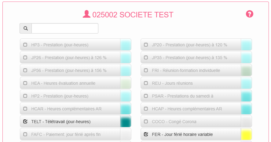 13 Prestations Settings