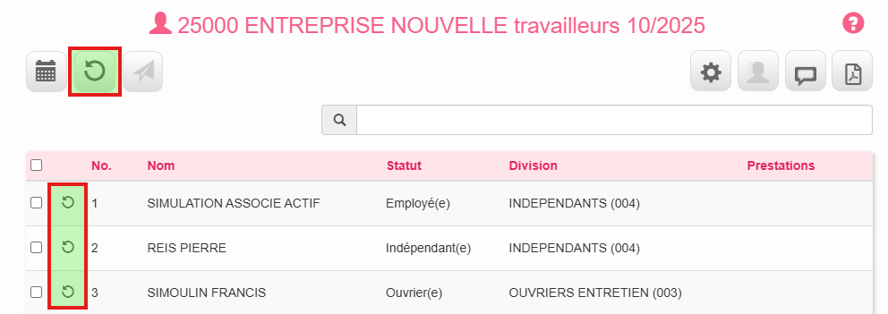 Prestations Init Button